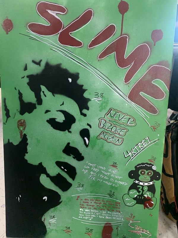 Nba young boy never broke again stencil spray paint art large canvas