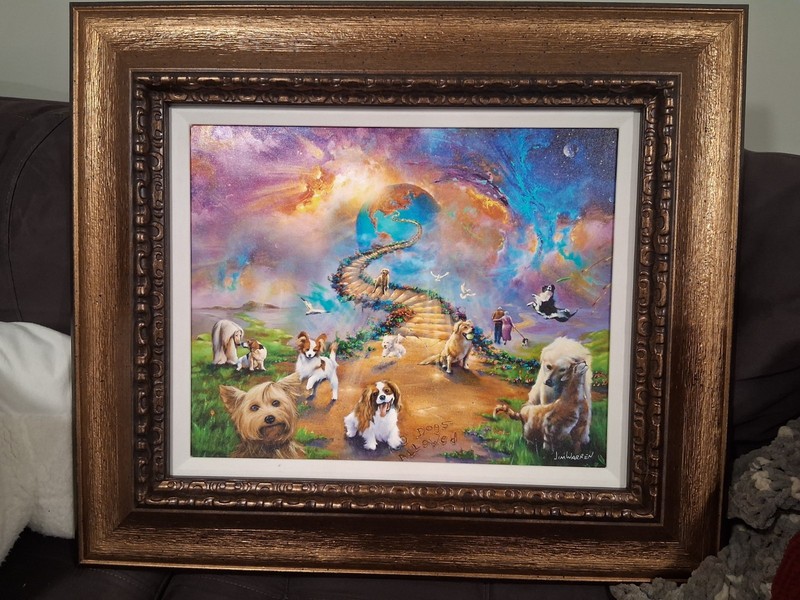 Jim Warren All Dogs Go To Heaven Giclee Print: Signed Numbered Framed 24.5 By 28