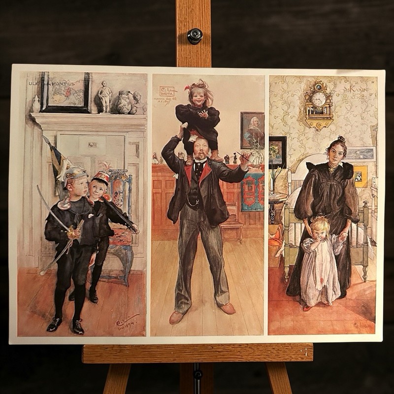 Carl Larsson Triple Panel 1991 Langewiesche Poster Print Ulf Brita Karin Swedish
