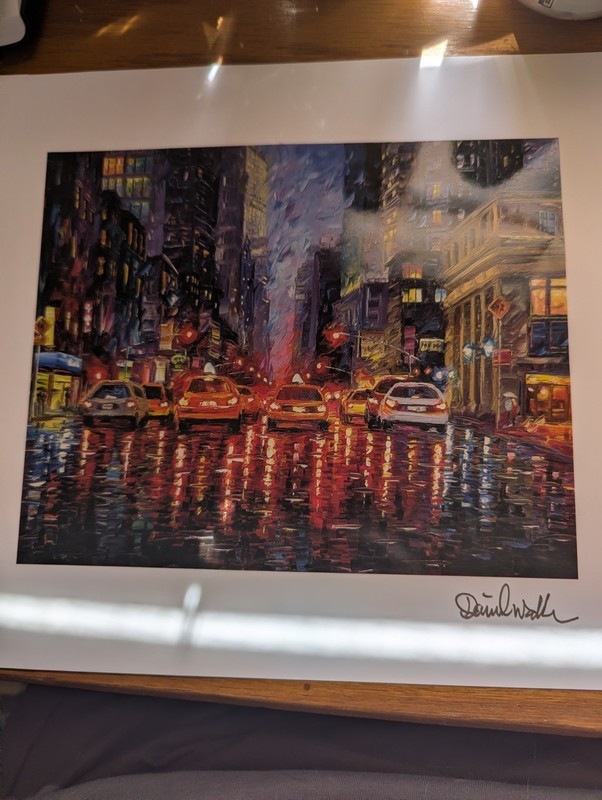 Daniel Wall «Rainy Manhattan Night» 2024 Lithograph | COA | 12″ x 9″ | 2024