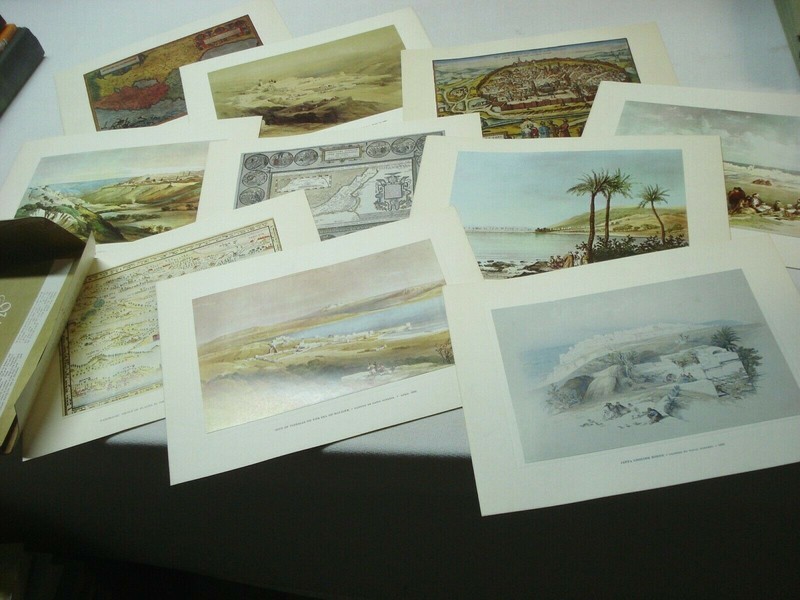 VINTAGE 1977 LOT OF 12 PRINTS FAMOUS PLACES OF THE HOLY LAND BY LION THE PRINTER