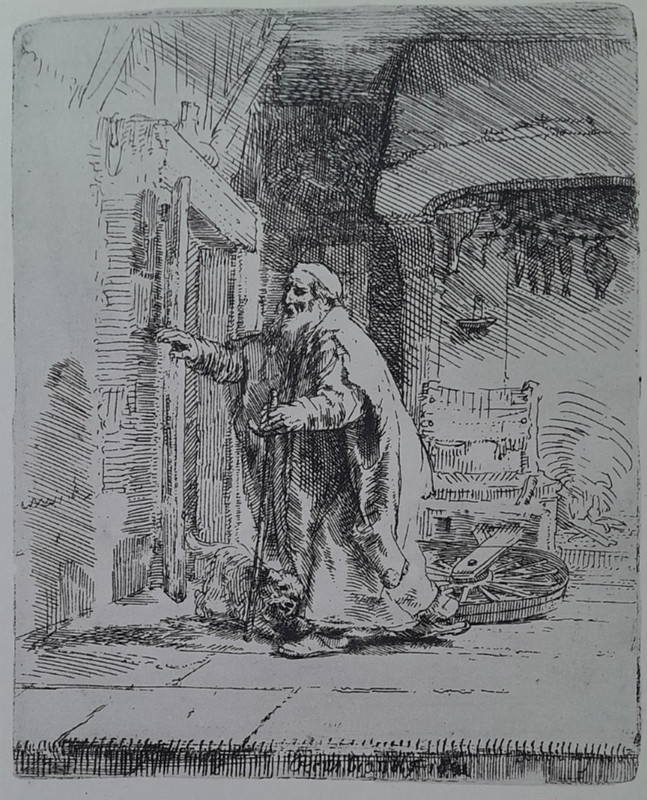 REMBRANDT BLIND TOBIT BIBLE BIBLICAL Print C1929
