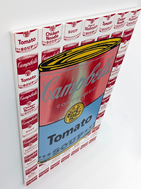 Steve Kaufman "Campbell's Tomato Soup" | Large Hand Embellished Canvas | 40x26" gallery