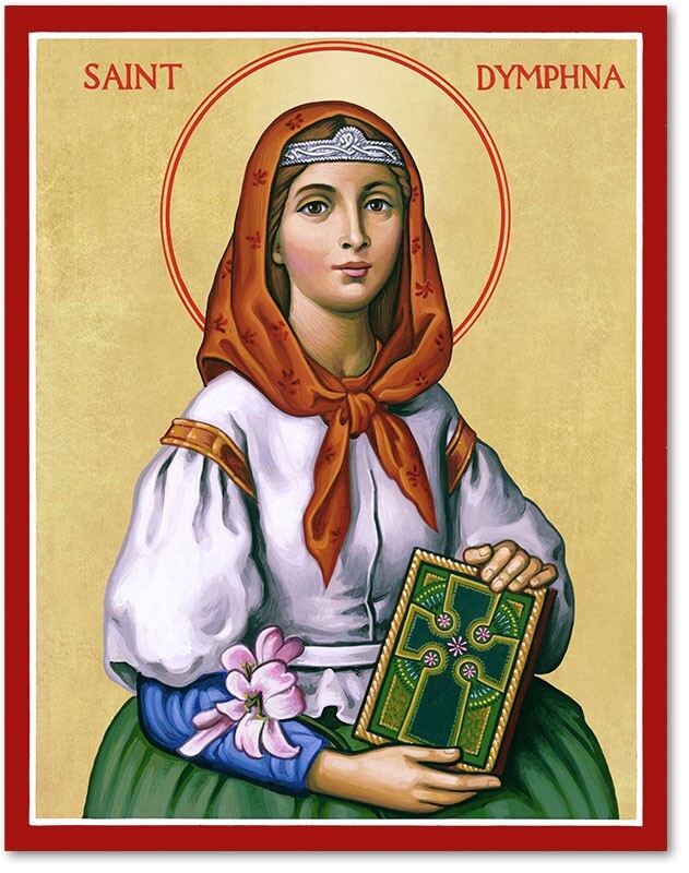 ST SAINT DYMPHNA ICON 8x10" ULTRA PREMIUM SATIN Print