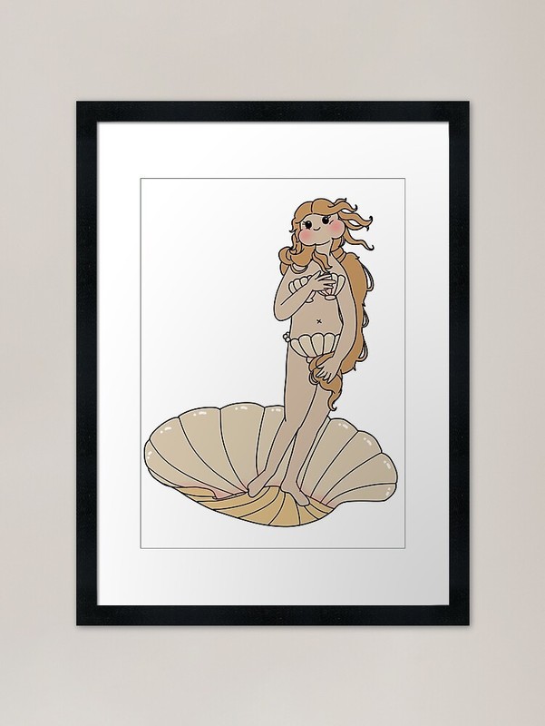The Birth of Venus Simple Cute Kawa Framed Wall Art Poster Canvas Print Picture
