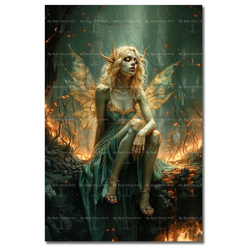 Dark Fairy Art Print, Gothic Fairy Poster, Fantasy Wall Decor