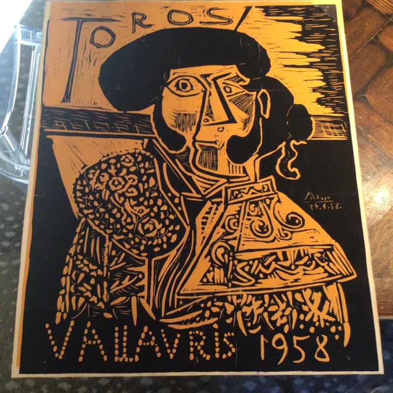 Vintage PABLO PICASSO Print POSTER “Toros” 26”x 21 1/2” matador bullfighting