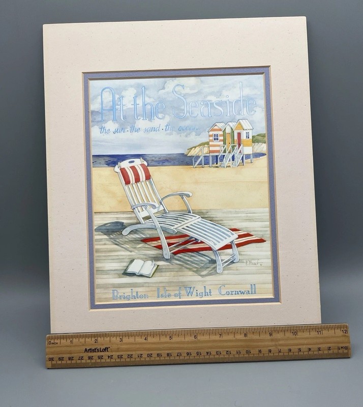 At The Seaside By Paul Brent Art Print 11” X 14” Double Matted Beach House Decor gallery