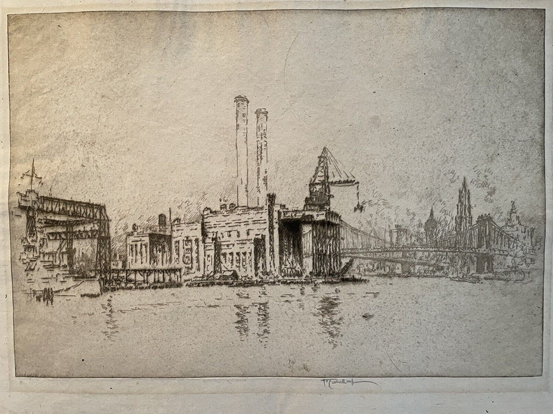 Original Etching Pencil Signed Joseph Pennell 1857-1926 (1910) American