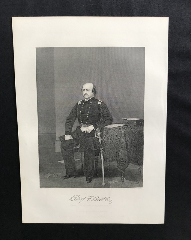 steel engraving Butler Benjamin Franklin Gen Union Army Civil War 2 America 250