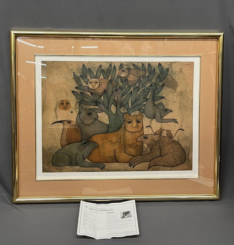 Carol Jablonsky 42" IN THE FOREST OF THE NIGHT Signed Framed Lithograph 86/300
