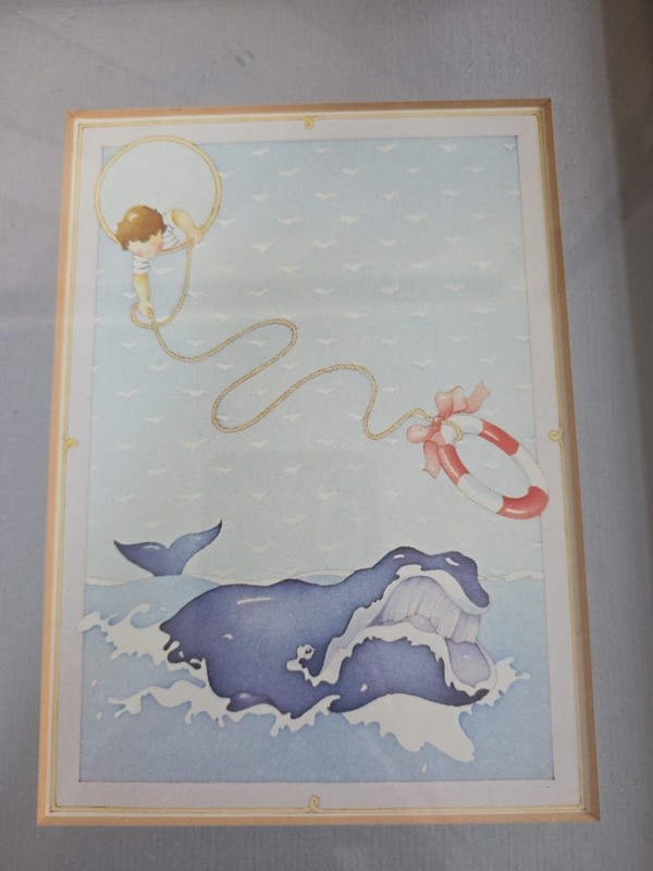 Framed Decorative Art, Illustration of a Whale and Child gallery