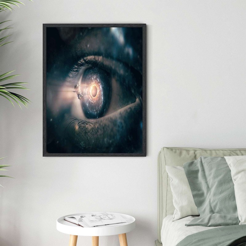 Surreal Space Eye Framed Canvas Print Cosmic Galaxy Wall Art Home Decor gallery