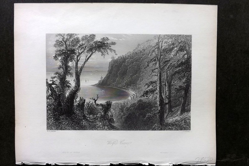 Bartlett Canada 1842 Antique Print. Wolfe’s Cove