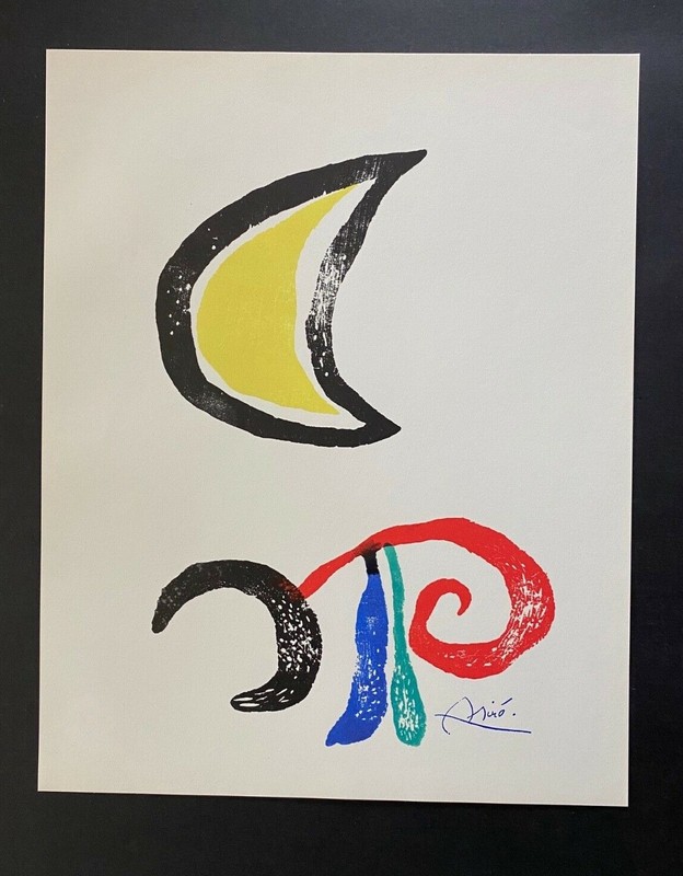 JOAN MIRO + 1958 BEAUTIFUL SIGNED PRINT + SHIPS SECURELY