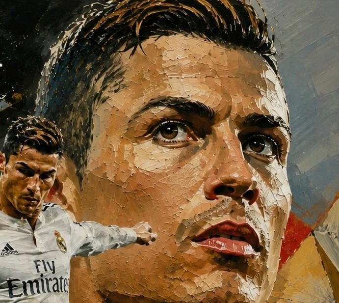 8x10 Cristiano Ronaldo Oil Painting Print gallery