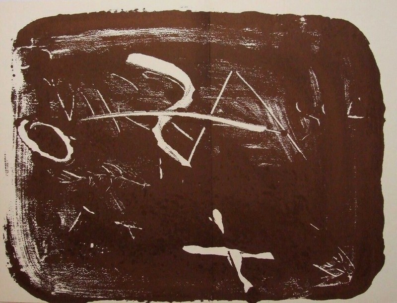 ANTONI TAPIES vintage lithograph 22 x 15” 1974 Derrière Le Miroir DLM 21005