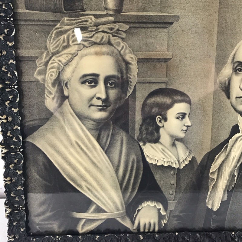 Antique Wood Framed Print George Martha Washington at Mt. Vernon Family gallery
