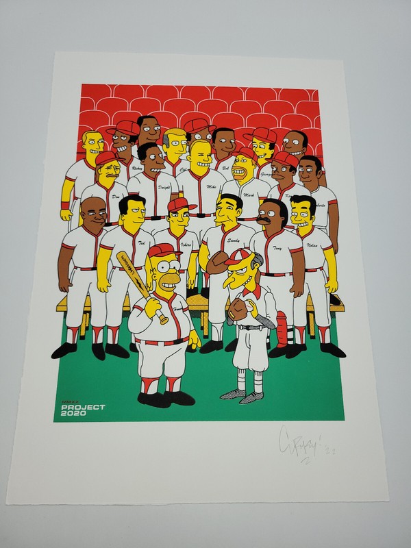 🌟 2022 Ermsy Signed AUTO Project 2020 Companion Print Simpsons Homer GRIFFEY