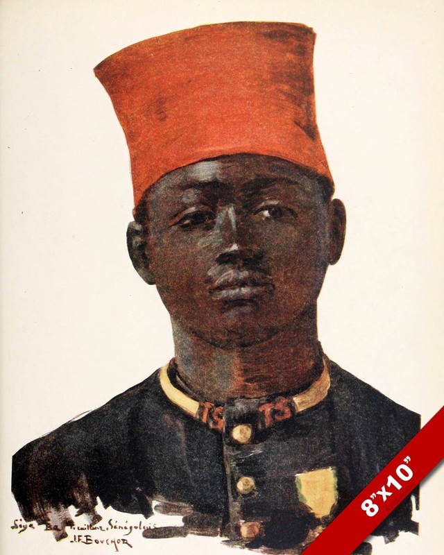 ALLIED FORCES BLACK SOLDIER WWI WORLD WAR 1 ART PAINTING REAL CANVAS PRINT