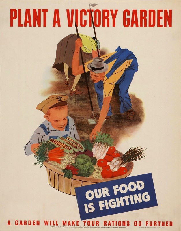 PLANT A VICTORY GARDEN World War 2 Giclee Fine Art Poster Reproduction 24x30