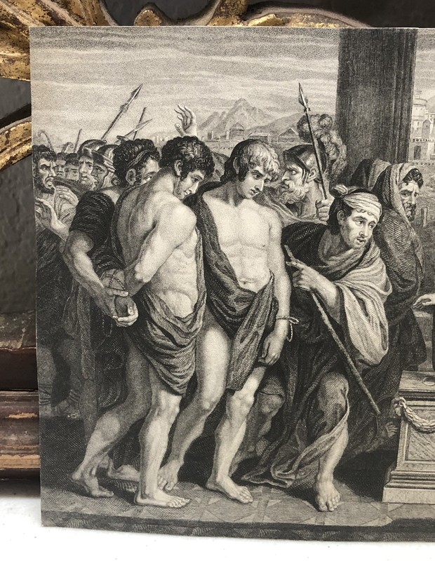 Antique Engraving of Pylades & Orestes - Greek Mythology - L2 gallery