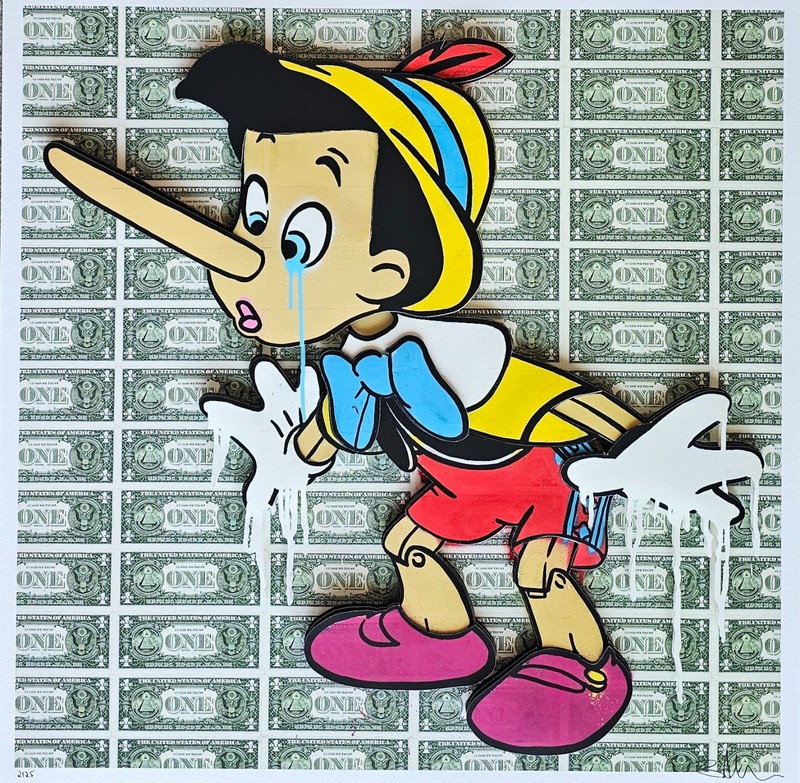 Ben Allen Pinocchio 3D Hand signed Urban Pop Art UK 3-D Graffiti Artist 2/24