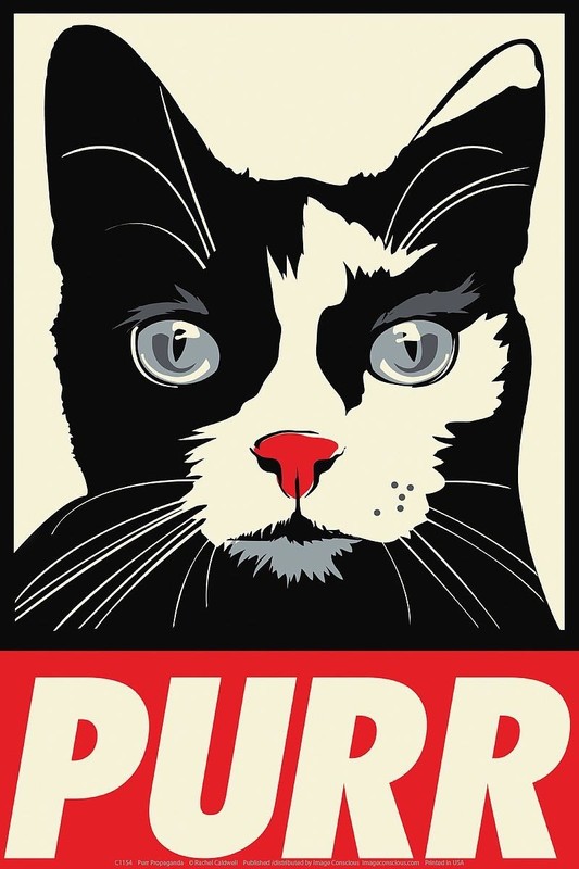 Purr Propaganda Art Print by Rachel Caldwell 8 x 12 in. Paper Size New Unframed
