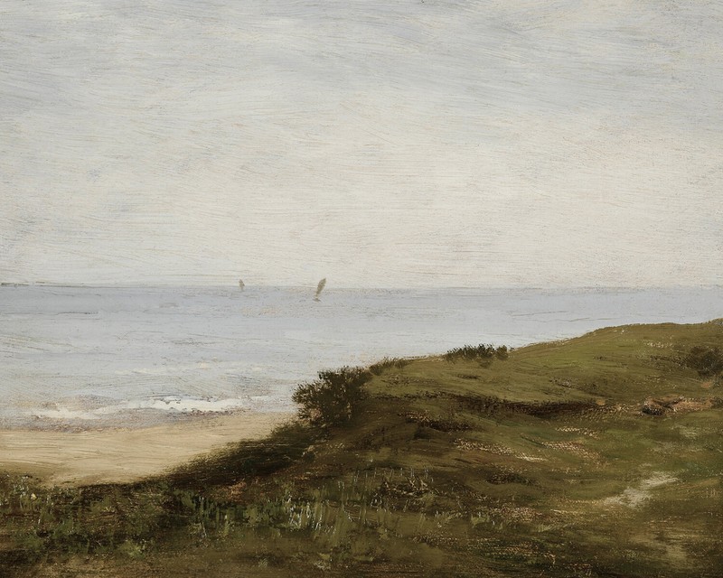 Vintage Normandy Coast Landscape Painting Giclee Print on Fine Art Paper