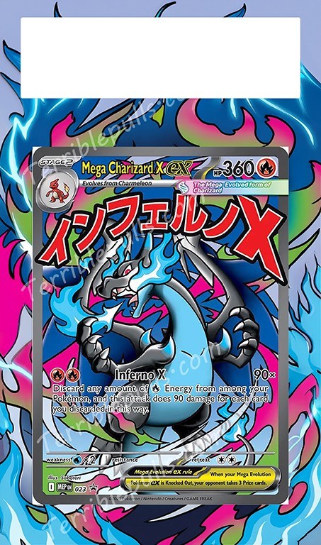 PKMN Extended Art for PSA + Case Combo PSA- Mega Charizard X EX 023 NO CARD