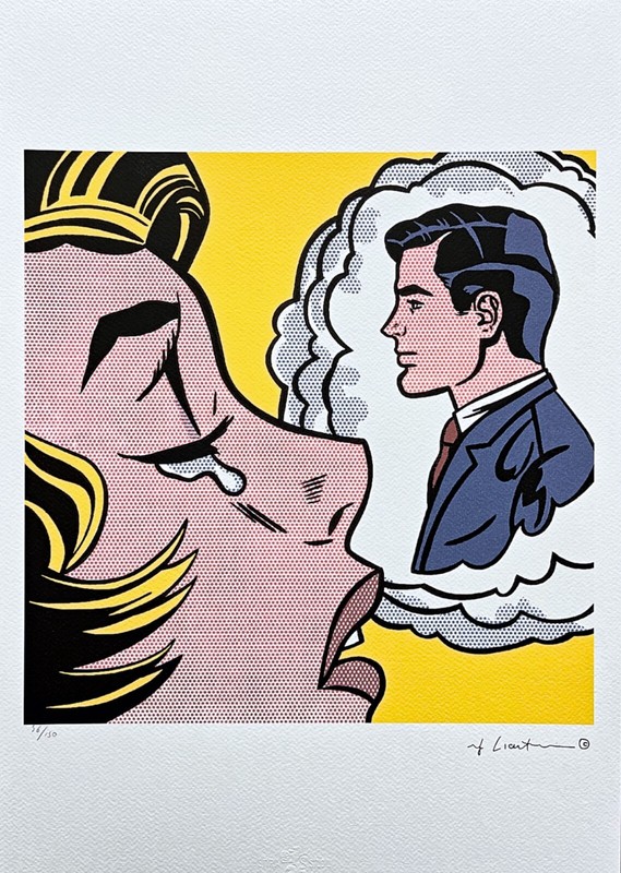 ROY LICHTENSTEIN - Thinking of him - signed, numbered edition 56/150, 35x50 cm