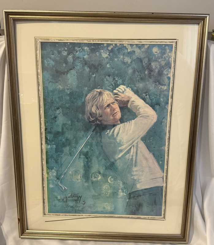Jack Nicklaus SIGNED print 1975 Heritage Golf Classic by Coby Whitmore