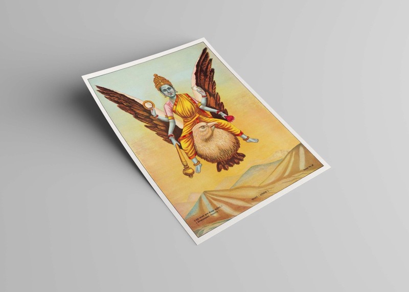Goddess Sarasvati - Vintage Hindu Art Print 1800s Indian Spiritual Wall Poster gallery