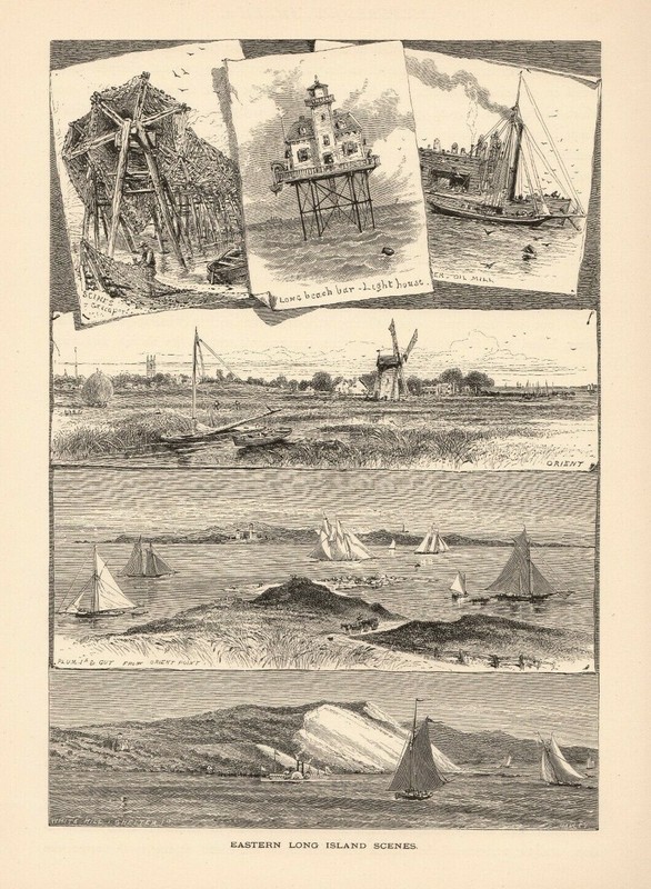 «Scenes on Eastern Long Island » NY genuine 1872 by Harry Fenn