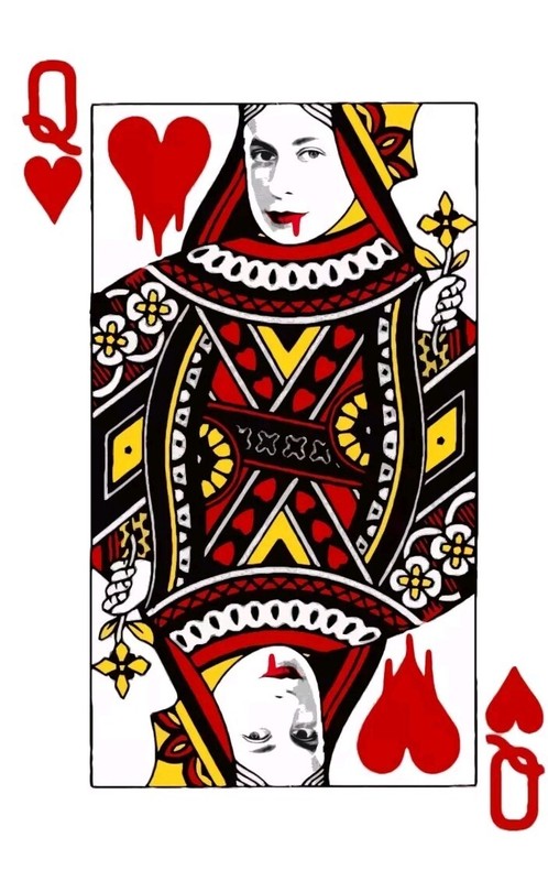DEATH NYC ltd ed signed street art print 45x32cm Queen of Hearts playing card