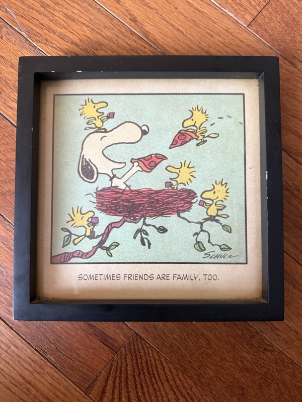 Vintage Peanuts Snoopy Sometimes Friends Are Family Too Hallmark Print by Schulz