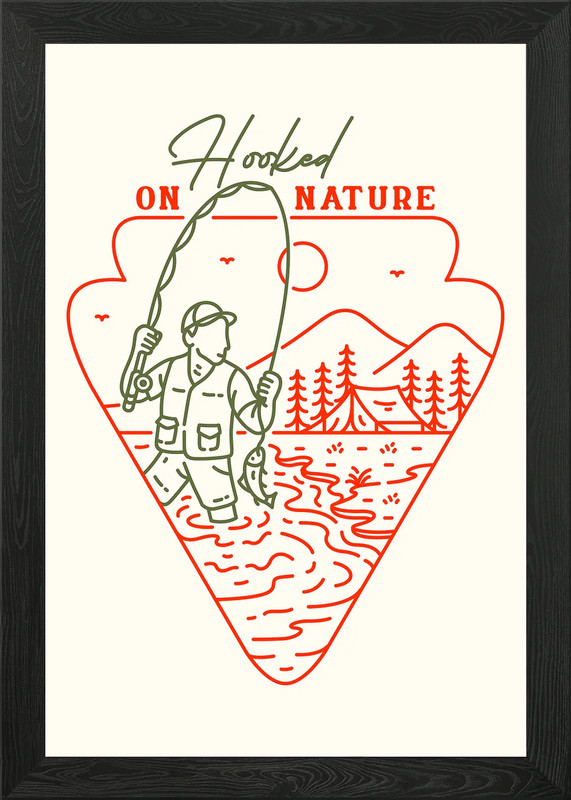 Hooked on Nature Framed Wall Art Poster Canvas Print Picture