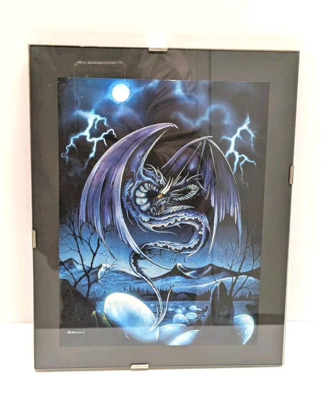 Rebirth Dragon Framed Picture Signed Print Peter Pracownik Collectable 25×20 cm