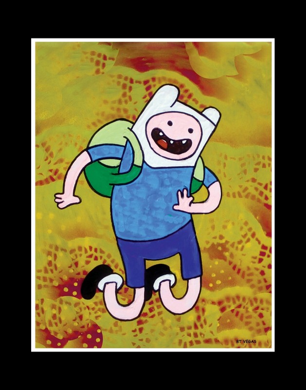 FINN ADVENTURE TIME limited EDITION print RT VEGAS signed original outsider pop