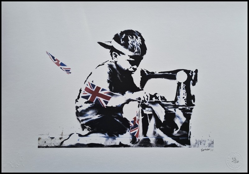 Banksy Slave Labour Lithograph Print 50 x 35 cm Limited #53/150