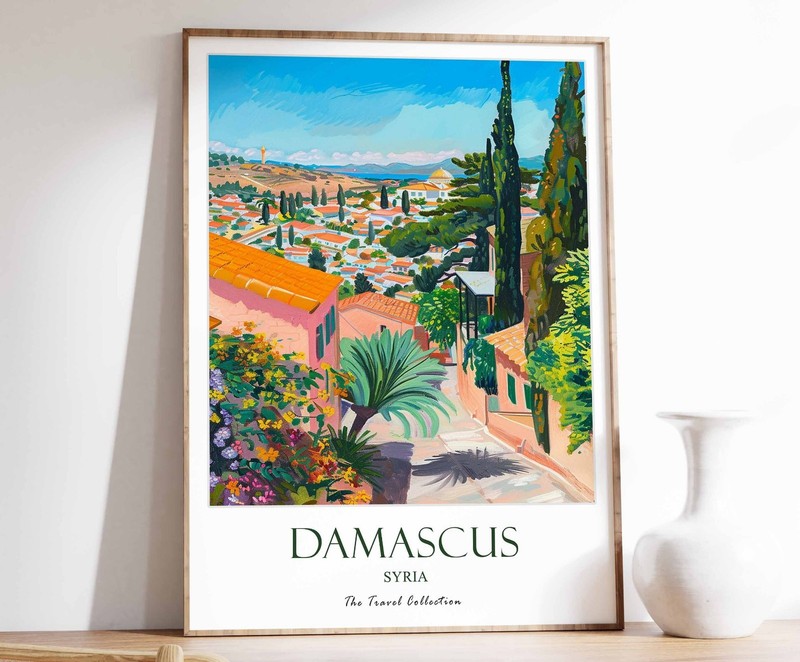5_Damascus Print, Damascus Travel Poster, Middle East Travel Print, Islamic Deco