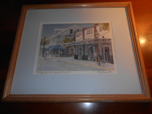 «SLOPPY JOE’S BAR Key West»FLA. Sign/Num.LIM.ED.»919/1500″CUSTOM Frame/Mat Print