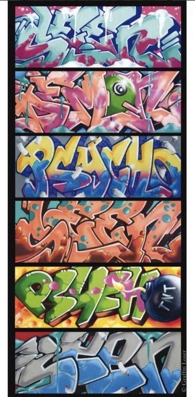 SEEN, Graffiti Art Print Portrait Multicolor Urban Street Art Design, Signed