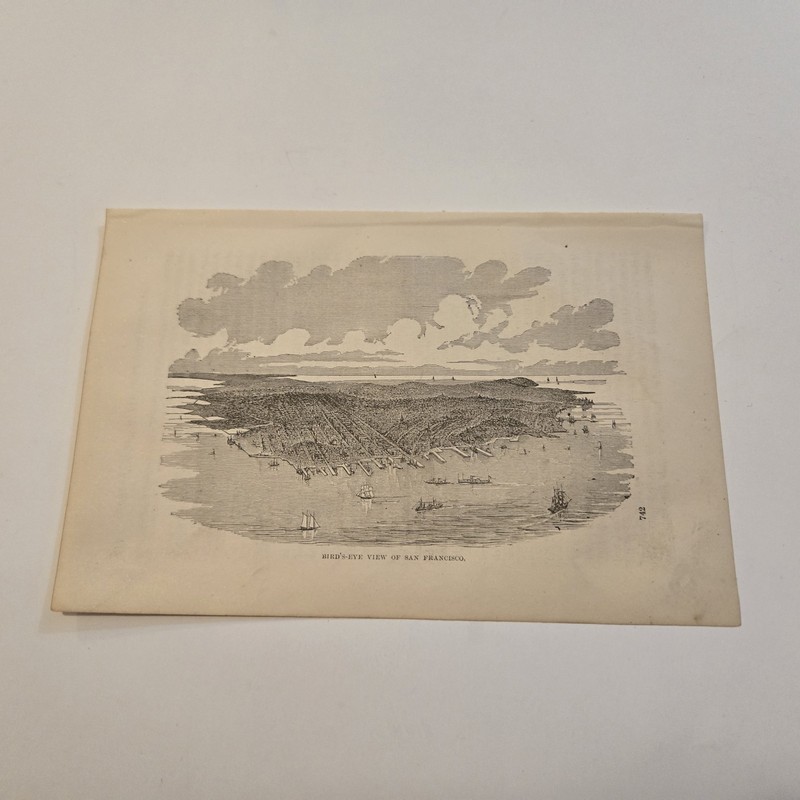 Birds Eye View San Francisco California c. 1879 Engraving (404)