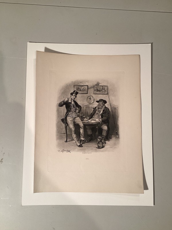 Antique Photogravure Frontispiece c1890’s – The Two Wellers