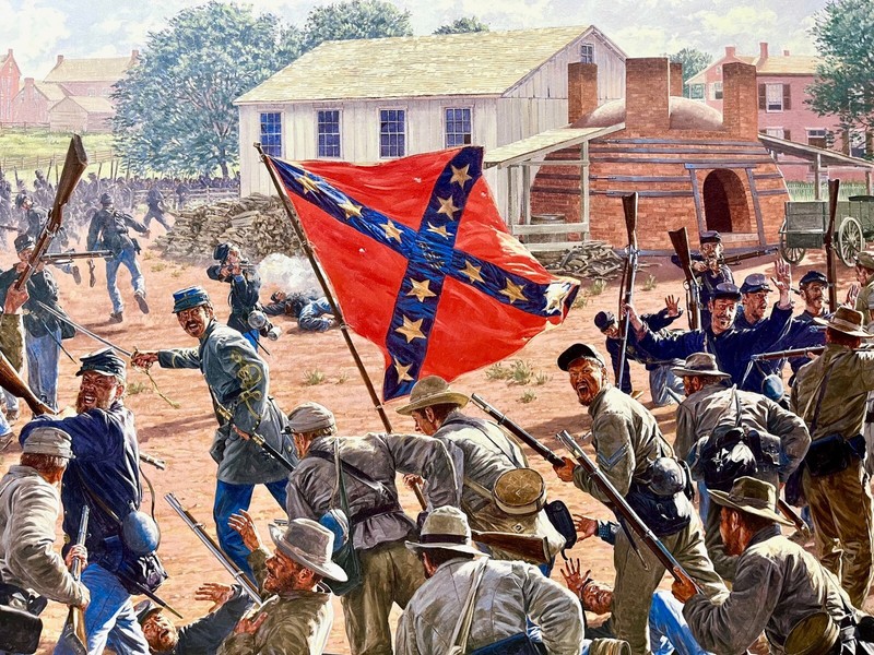 Bedlam At The Brickyard, Bradley Schmehl, Signed/Numbered Lithograph, Civil War gallery