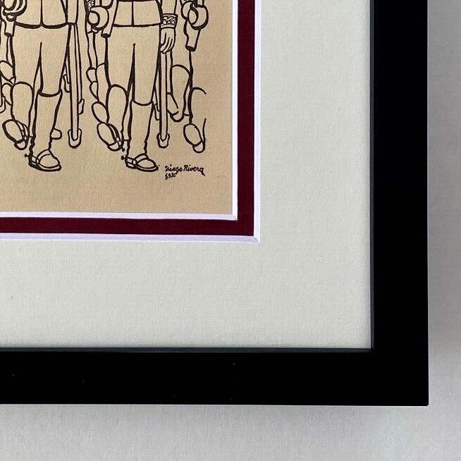 DIEGO RIVERA ORIGINAL 1938 SIGNED ON THE PLATE GRAVURE TO BE FRAMED AT 8X10 gallery