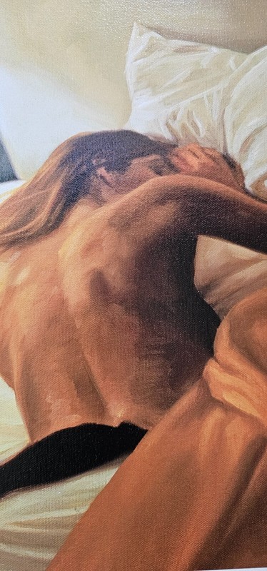 Carrie Graber Last Chapter HAND SIGNED art Canvas 150/195 woman in bed portrait gallery