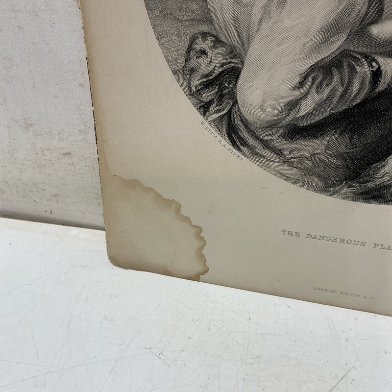 William Etty Antique Engraving The Dangerous Playmate/Holding a Winged Putto gallery