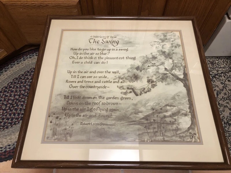 Robert Louis Stevenson Framed Poem Print Child Garden Verse Litt Signed Poster